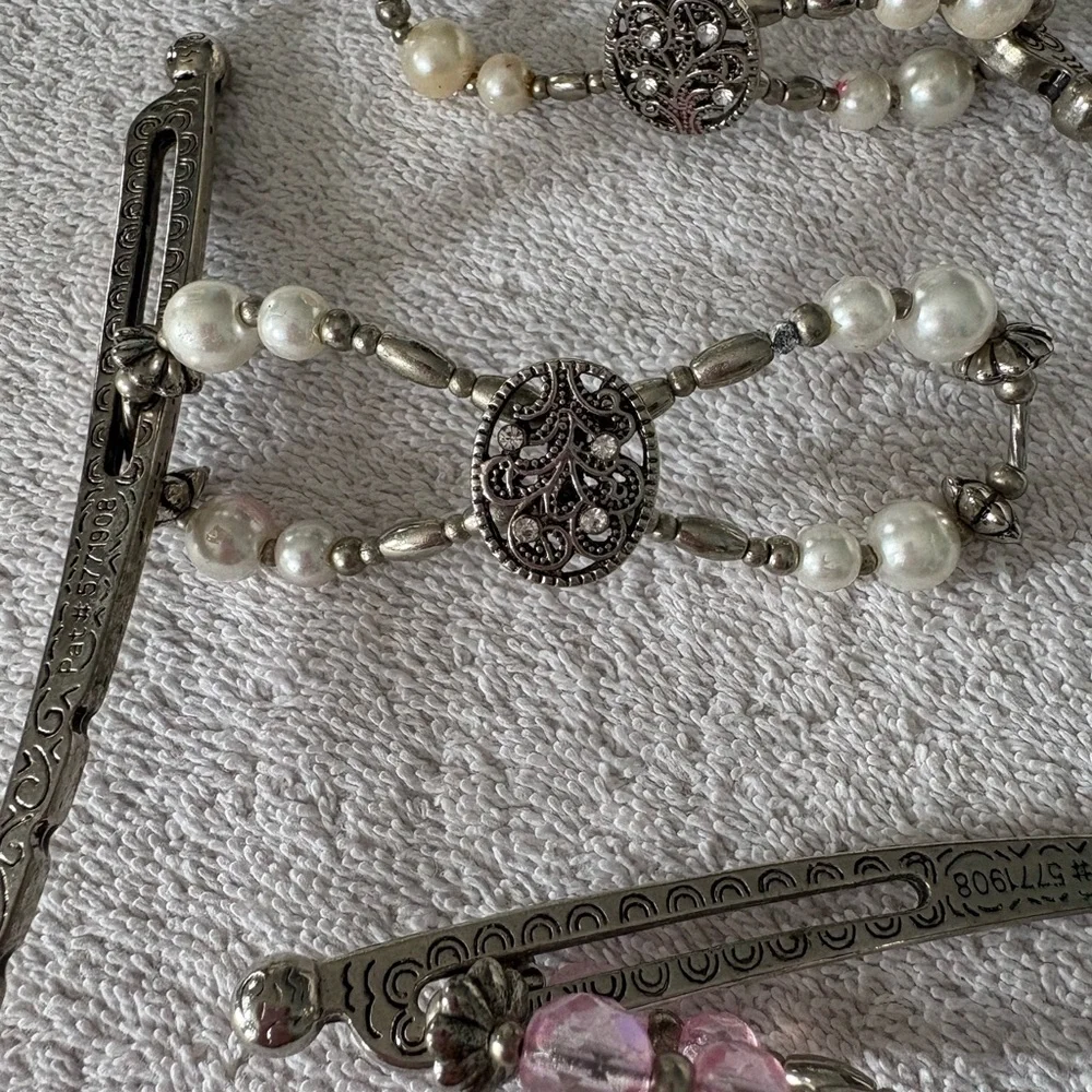 Lila Rose Silver and Pink Hair Accessories